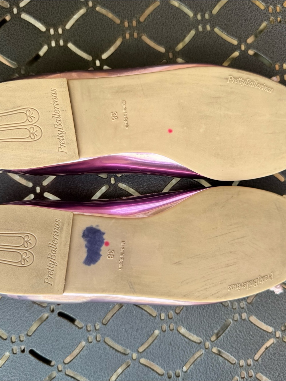 Pretty Ballerinas Iridescent Lilac Ballet Flats with Rope Bow - Picture 8 of 10